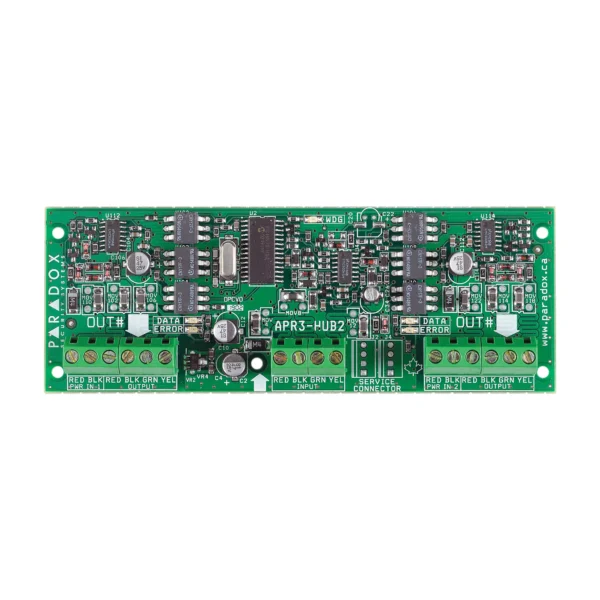 HUB2 paradox security alarm is divide the bus into two completely isolated outputs (if one output fails, the other will continue to function)